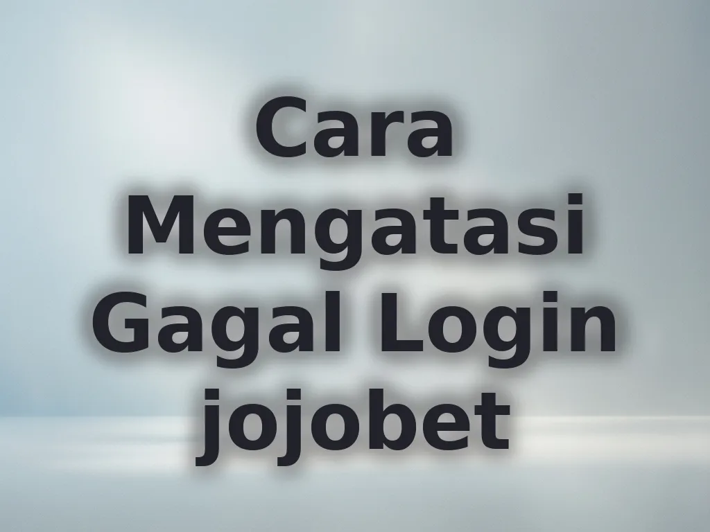 Cara Mengatasi Gagal Login jojobet